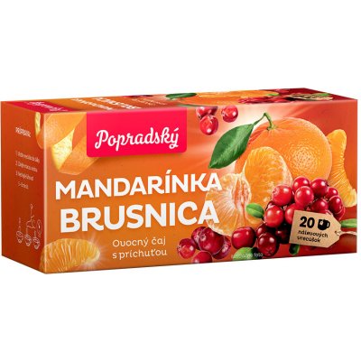 Baliarne obchodu Poprad Ovocný čaj Popradský Mandarinka brusinka 40 g