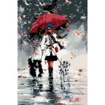 MALUJEŠ Malování podle čísel NA PROCHÁZCE S PEJSKY V DEŠTI Rozměr 60 x 80 cm Rámování bez rámu a bez vypnutí plátna – Sleviste.cz