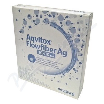 Aqvitox Flowfiber Ag 10 x 10cm antimikrobiální 10 ks