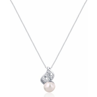 JwL Luxury Pearls Něžný náhrdelník s pravou perlou a zirkony JL0749