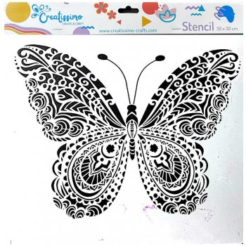 Creatissimo plastová šablona Mandala Motýl 30 x 30 cm