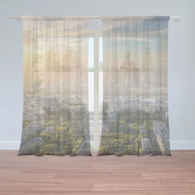 Sablio Záclony Paříž Eifellova věž Skyline: 2ks 150x250cm – Hledejceny.cz