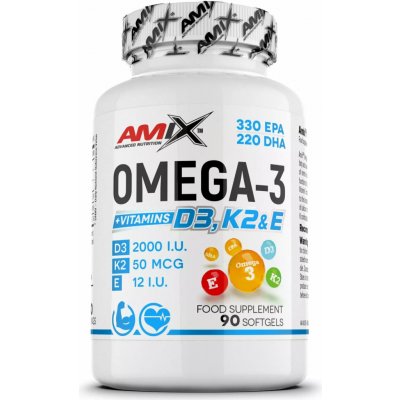 Amix Omega 3 D3+K2+E 90 kapslí – Hledejceny.cz