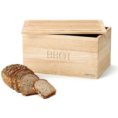 Dřevěný chlebník 34,5 x 23 cm gumovník - Continenta – Zboží Mobilmania
