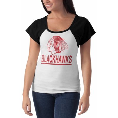 47 Brand Dámské tričko Chicago Blackhawks Big Time Slim Fit Raglan T-Shirt – Zboží Mobilmania