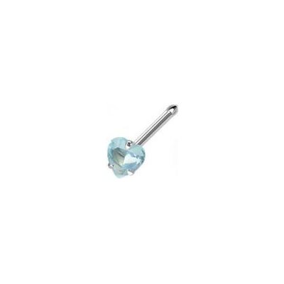 Šperky4U piercing do nosu srdíčko tyrkysový kamínek N01077-Q – Sleviste.cz