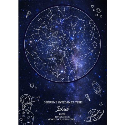 Dětská hvězdná mapa narození – Zboží Dáma