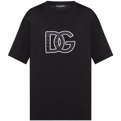 Dolce & Gabbana Embroidered Logo Black tričko černá – Zboží Mobilmania