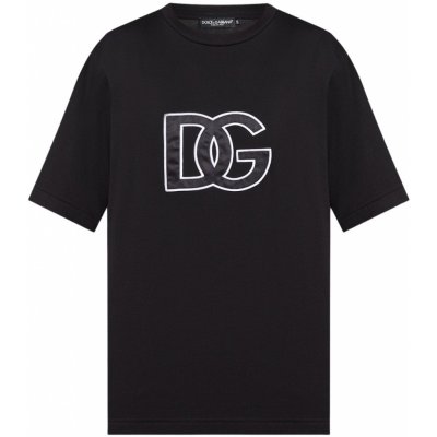 Dolce & Gabbana Embroidered Logo Black tričko černá