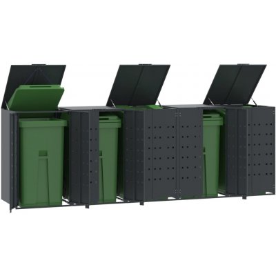 vidaXL Box na odpadky pro 5 tun antracitový 345x79x117 cm ocelový – HobbyKompas.cz