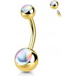 Šperky4U Zlacený piercing do pupíku banánek BS0005-GD – Zboží Dáma