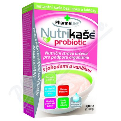 Nutrikaše probiotic jahoda a vanilka 3x 60 g – Zboží Dáma