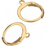Mechanická náušnice kroužková -ZLATÁ galvanizace chirurgická ocel MO 016c-1 – Zboží Dáma