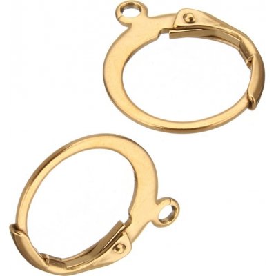 Mechanická náušnice kroužková -ZLATÁ galvanizace chirurgická ocel MO 016c-1 – Zboží Dáma