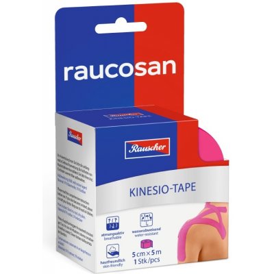 Raucosan Kinesio Tape tejpovací páska růžová 5cm x 5m – Zboží Mobilmania