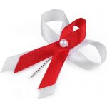 Svatební mašličky s perličkou 4 cm - bílo - červené – Zboží Dáma