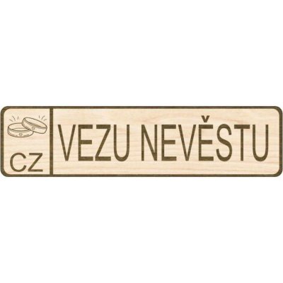Svatební SPZ - VEZU NEVĚSTU – Zboží Dáma