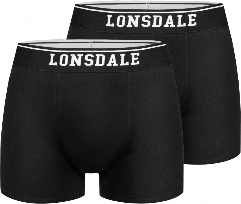 Lonsdale pánské boxerky oxfordshire černé 2 pack