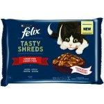 Felix Tasty Shreds s hovězím a kuřetem ve šťávě 4 x 80 g – Zboží Mobilmania