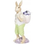 Velikonoční dekorace králíka nesoucího fialky 11*10*27 cm – Hledejceny.cz