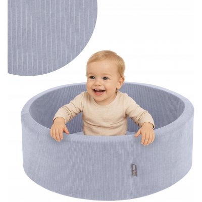 KiddyMoon suchý bazén kulatý 90 x 30 manšestrový tmavě šedý – Zboží Dáma