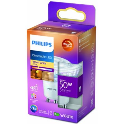 Philips LED lampa PAR16, 36°, 3,8W, GU10, WW, 390lm, stm. – Zbozi.Blesk.cz