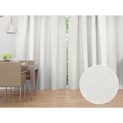 Biante Dekorační závěs TF-010 Ornamenty - smetanový 150x250 cm – Sleviste.cz