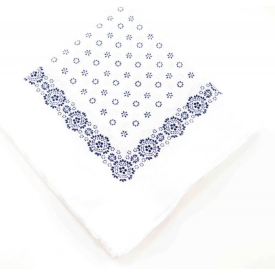 bavlněný šátek modré kytičky na bílé – Zboží Mobilmania