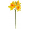 Květina Umělý narcis 36 cm - žlutooranžová