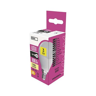 Emos LED žárovka Lighting E14, 220-240V, 7.3W, 806lm, 2700k, teplá bílá, 30000h, Classic 86x45x45 mm – Hledejceny.cz