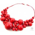 Kouzlo bižuterie dřevěné korále velký červená S2266 – Zboží Dáma