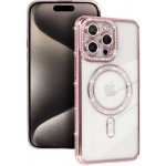 Bling Magsafe pro iPhone 15 Pro růžový 134045 – Zboží Živě