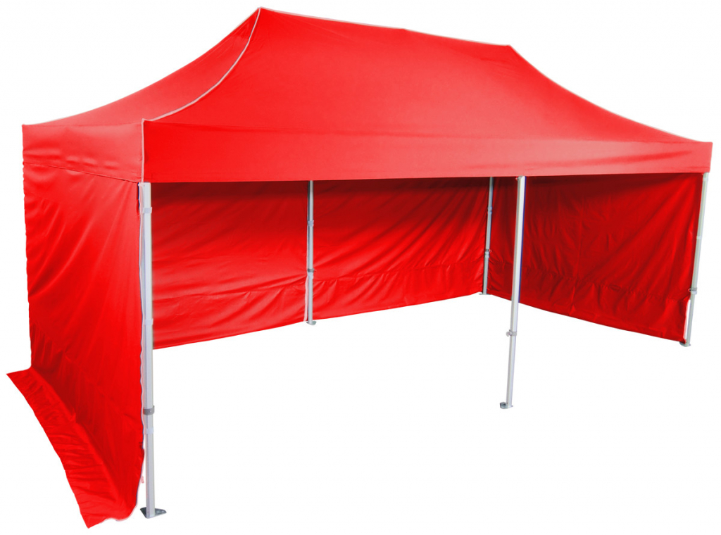 Expodum Nůžkový stan 3x6m Profi hliníkový hexagon Červená