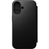 Pouzdro a kryt na mobilní telefon Apple Nomad Modern Leather Folio Black iPhone 16 NM01684985