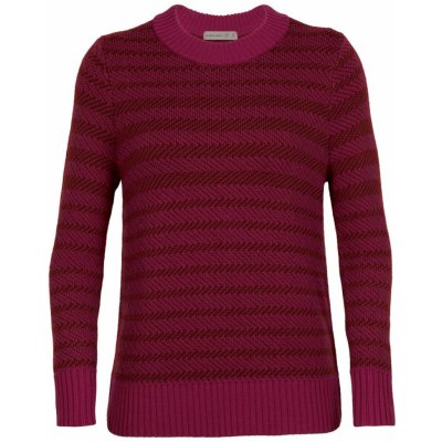 Icebreaker dámský merino svetr Wmns Waypoint Crewe Sweater Cherry Espresso