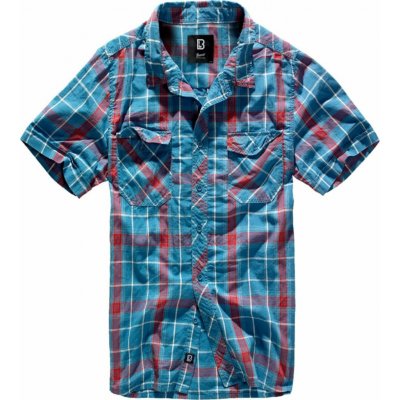 Urban Classics košile s krátkým rukávem a náprsními kapsami modrá - červená – Zboží Dáma