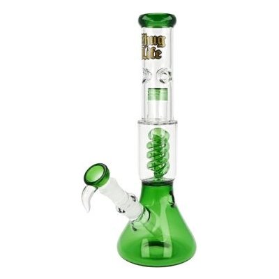 Thug Skleněný bong s perkolací Life Series V2 Green 35 cm – Hledejceny.cz