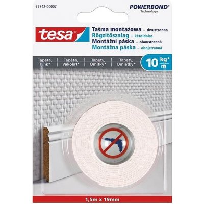 Tesa Montážní páska na tapety a omítku 10 kg/m, 1,5 m x 19 mm – Zboží Mobilmania