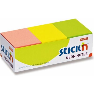 Notes 12 x 100 listů 38 x 51 mm neonové barvy – Hledejceny.cz