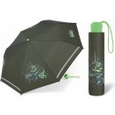 Scout Dino Hunter chlapecký skládací deštník s reflexním páskem zelený