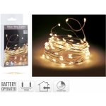Koopman LED světelný řetěz na baterie 40 LED teplá bílá, stříbrný drát, 200 cm – Hledejceny.cz