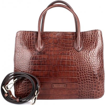 Gianni Conti Luxusní středně velká kožená kabelka do ruky 18 hnědá – Zboží Mobilmania