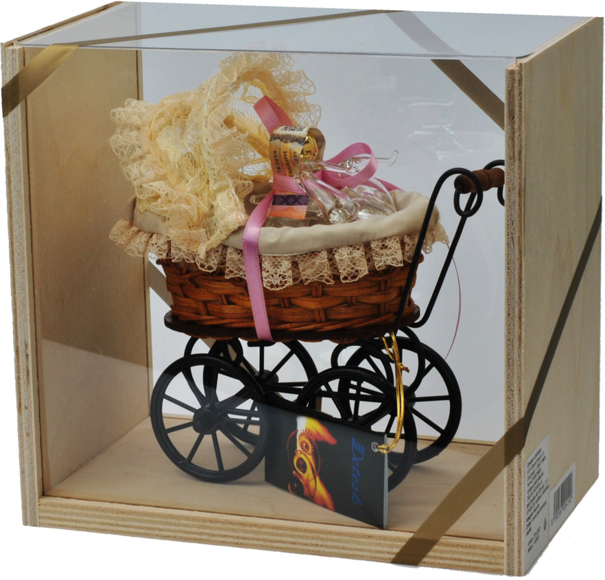 Detesk Švestka 40% 0,1 l (dárkové balení kočárek s miminkem)