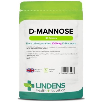 LINDENS Health + Nutrition D-manóza 1000 mg 30 tablet – Hledejceny.cz