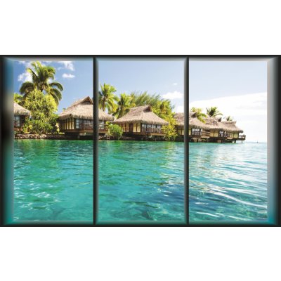 ForWall Fototapeta Bahamy - pohled z okna vlies rozměry 312 x 219 cm – Zboží Mobilmania