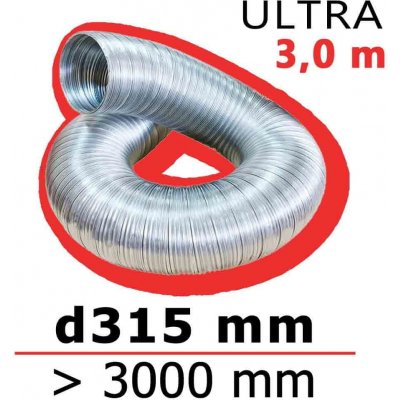 Mikawi Flextube Ultra Flexibilní hliníkové potrubí 315 mm x 3100 mm 59-1881 – Hledejceny.cz