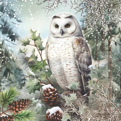 Ambiente Europe BV Ubrousek 33x33cm Sněžná sova 1ks – Zboží Mobilmania