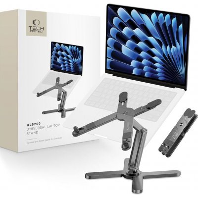 TECH-PROTECT ULS200 Universal Laptop Stand Grey (stolní polohovatelný stojan na notebook, MacBook) – Zboží Mobilmania