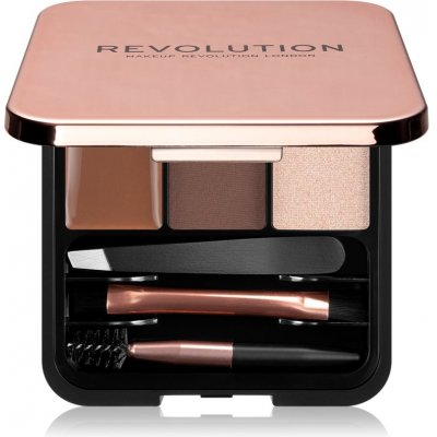 Makeup Revolution London Brow Sculpt Kit set a paletka na obočí Medium Brown 2,2 g