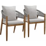 tectake 406053 zahradní židle manacor, provazový design - greige,sada 2 kusů – Sleviste.cz